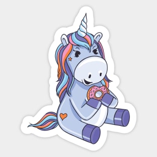 Unicorn with Sprinkles Donut Sticker